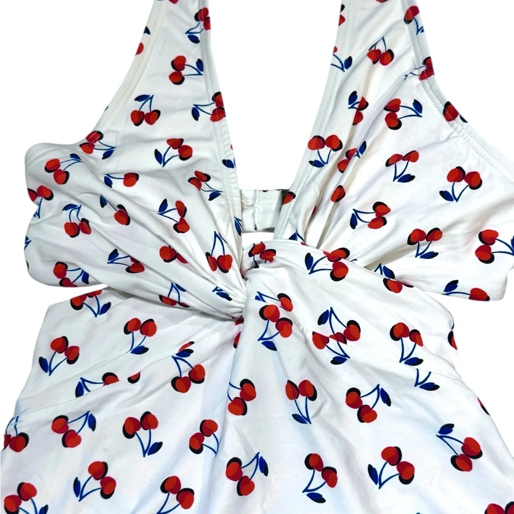Kate Spade Cherry Toss Knotted Halter One-piece